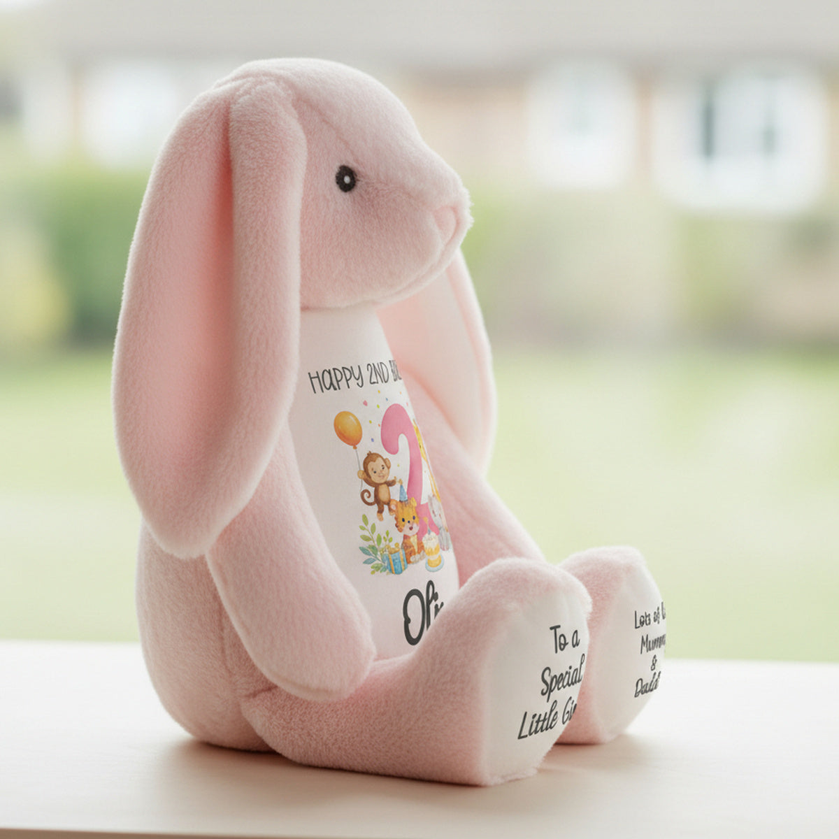 pink bunny teddy personalised teddy bear