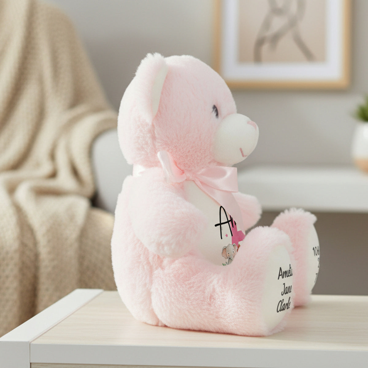 pink teddy bear personalised teddy bear