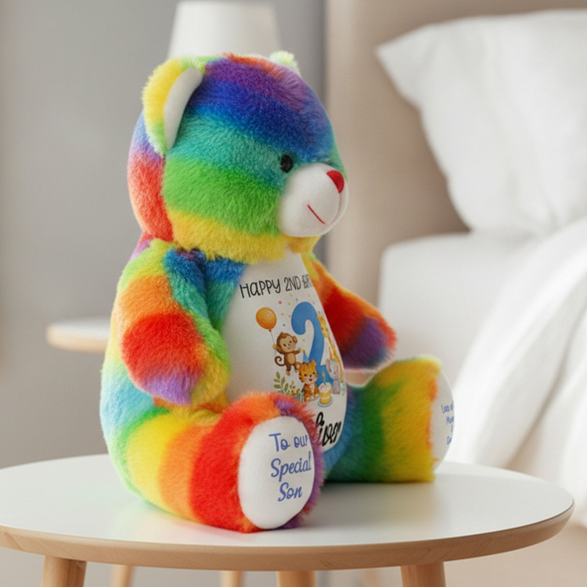 rainbow teddy bear personalised teddy bear