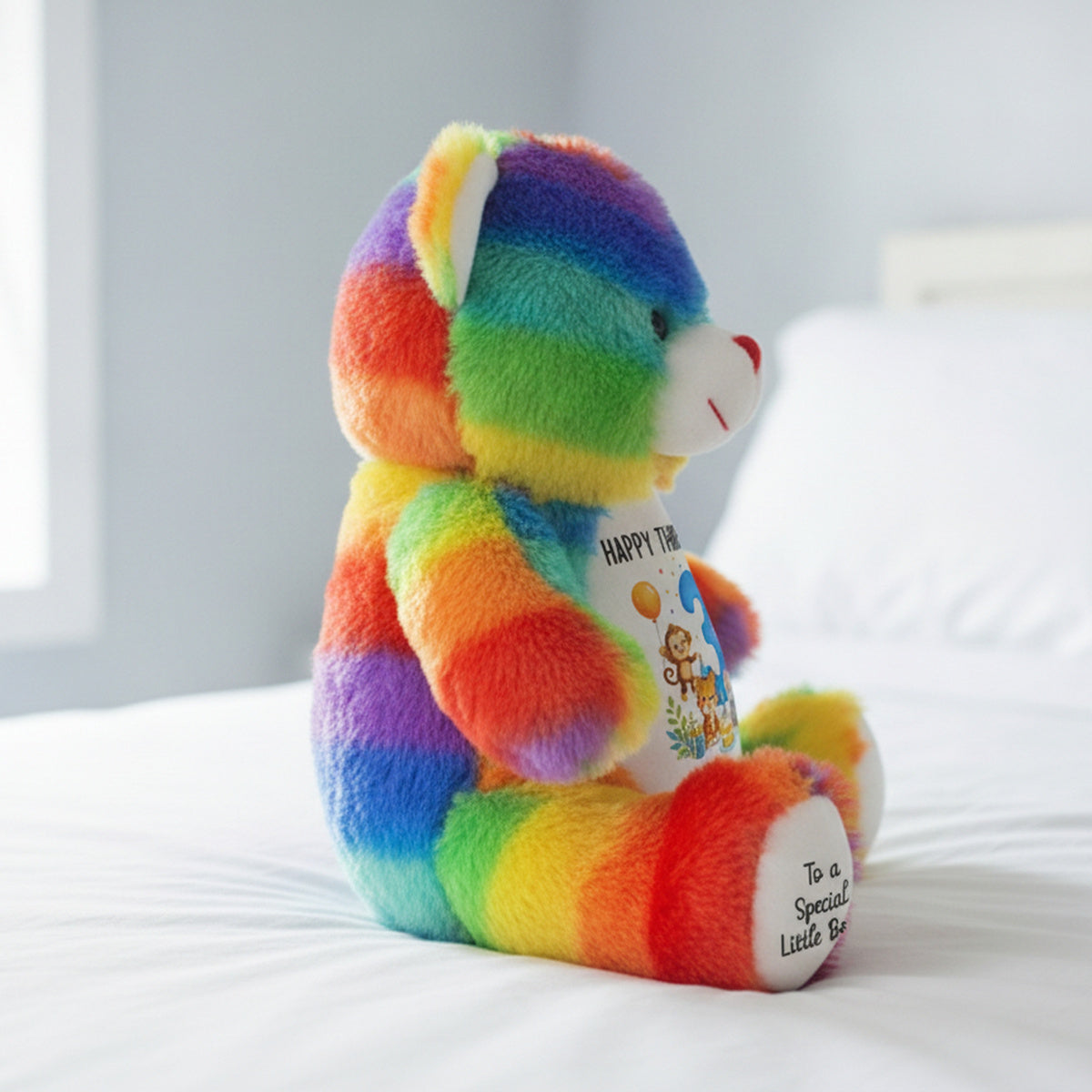 rainbow teddy bear personalised teddy bear
