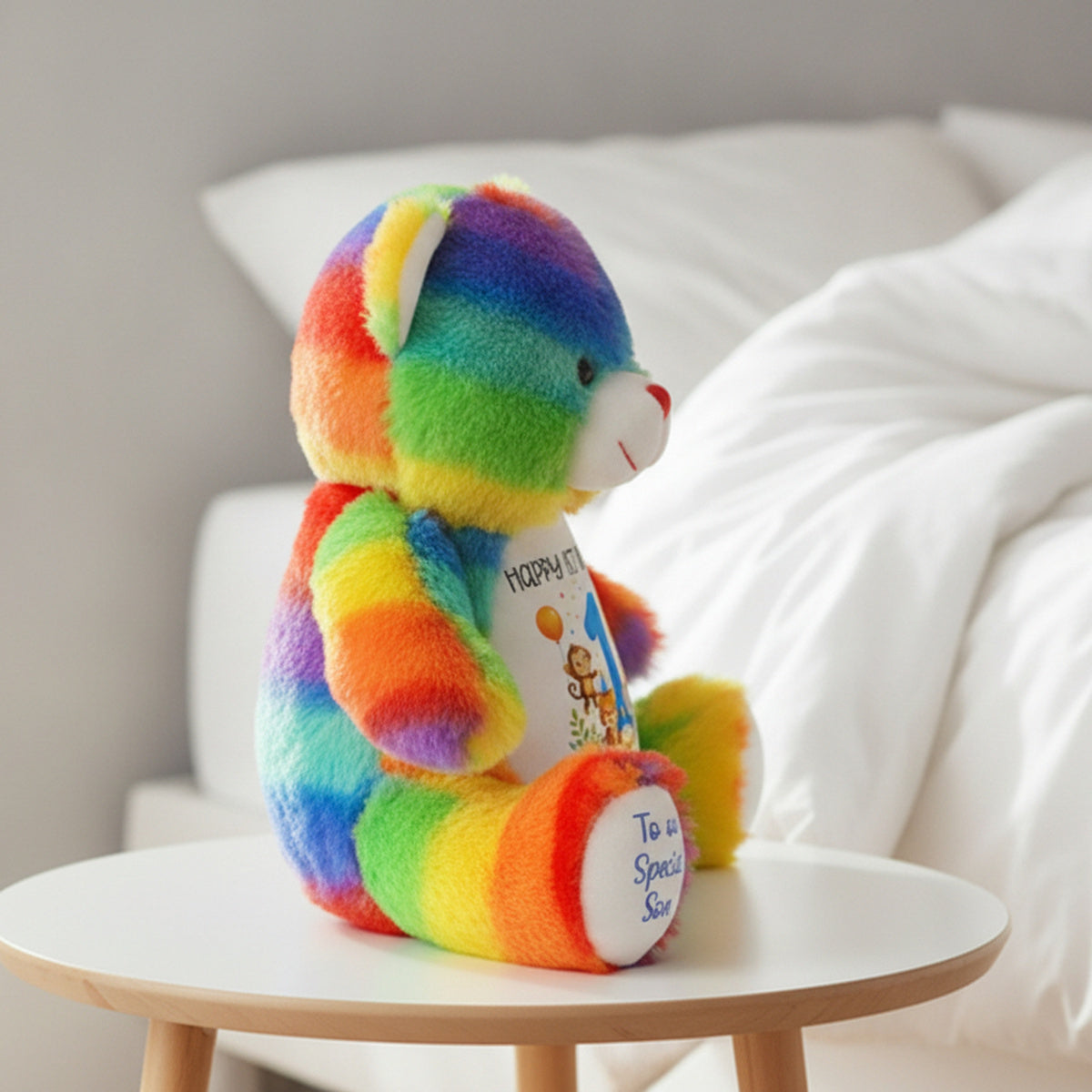 rainbow teddy bear personalised teddy bear