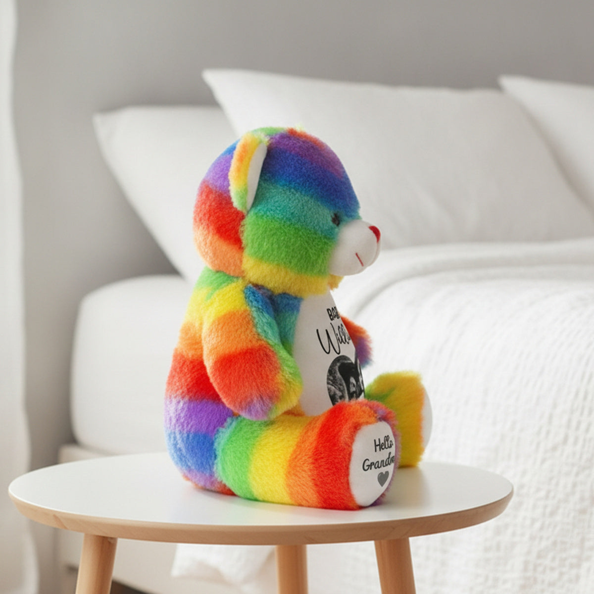 rainbow teddy bear personalised teddy bear