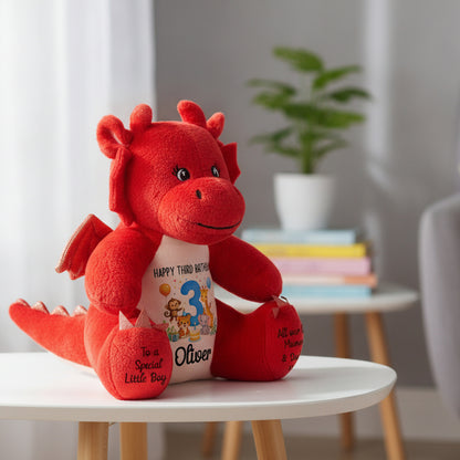 Personalised 3rd Birthday Blue Safari Party Teddy Bear