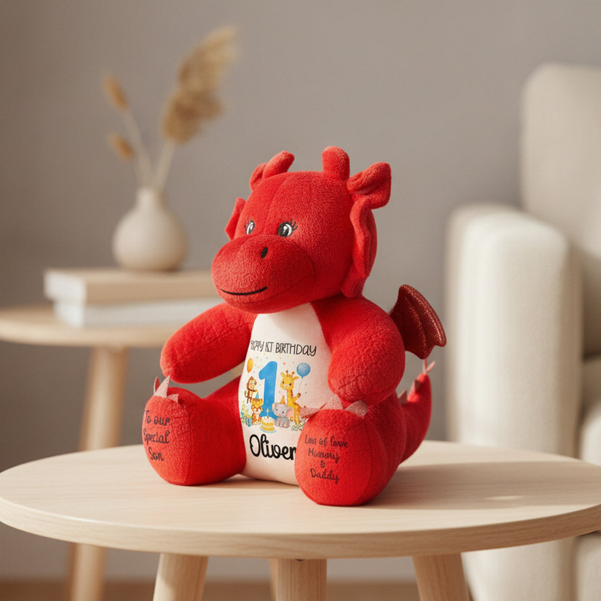 Personalised 1st Birthday Blue Safari Party Teddy Bears
