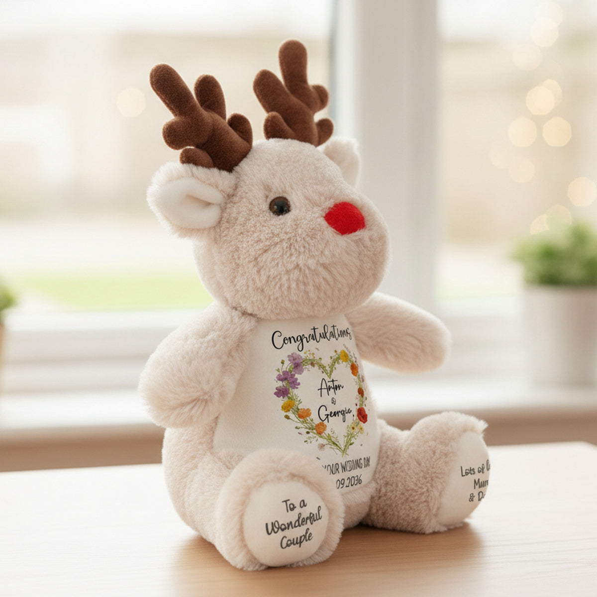 reindeer teddy personalised teddy bear