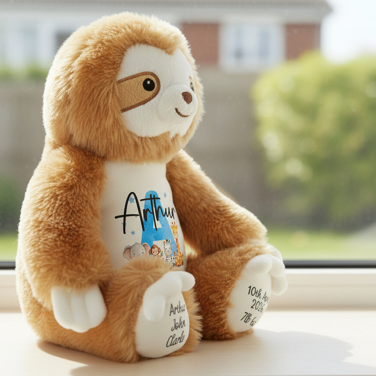 sloth teddy personalised teddy bear