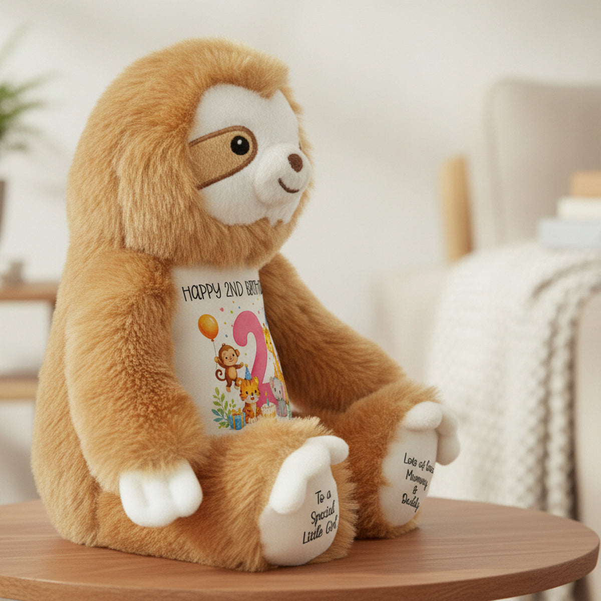 sloth teddy personalised teddy bear