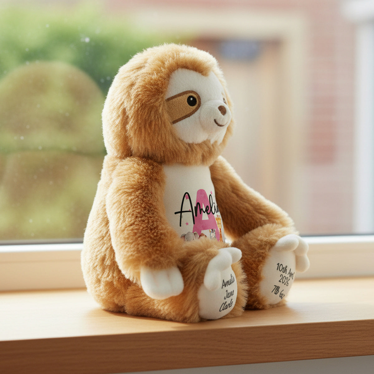 sloth teddy personalised teddy bear