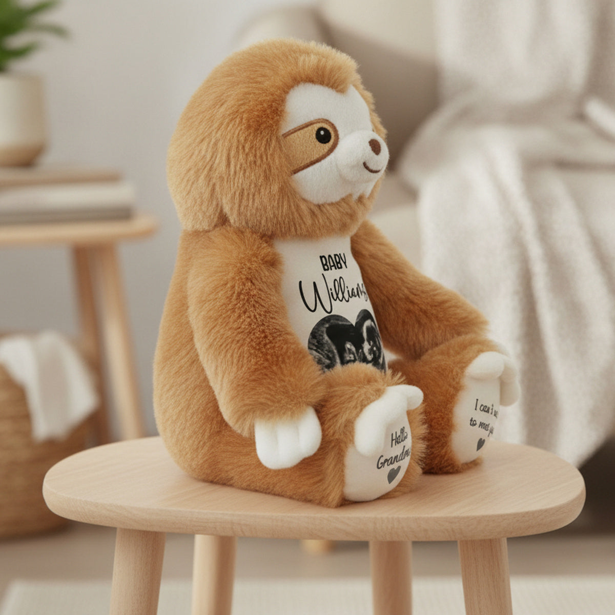 sloth teddy personalised teddy bear