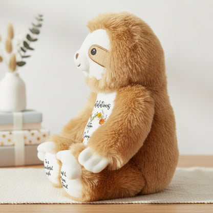 sloth teddy personalised teddy bear