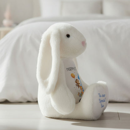 white bunny teddy personalised teddy bear