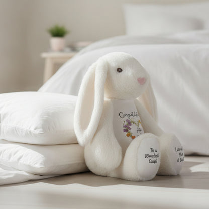 white bunny teddy personalised teddy bear