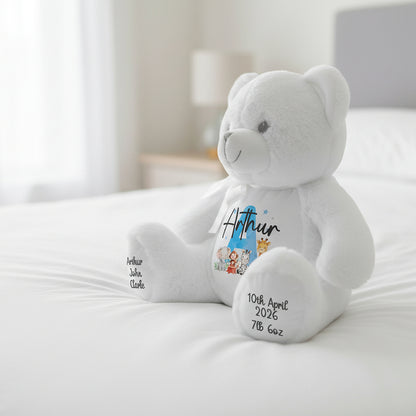 white teddy bear personalised teddy bear