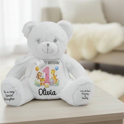 white teddy bear personalised teddy bear