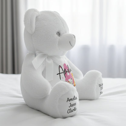 white teddy bear personalised teddy bear