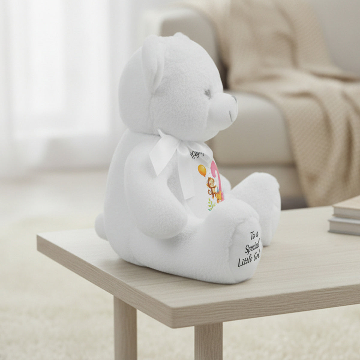 white teddy bear personalised teddy bear