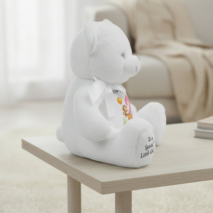 white teddy bear personalised teddy bear