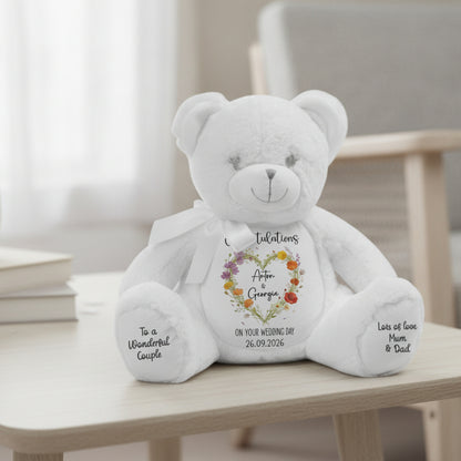 white teddy bear personalised teddy bear