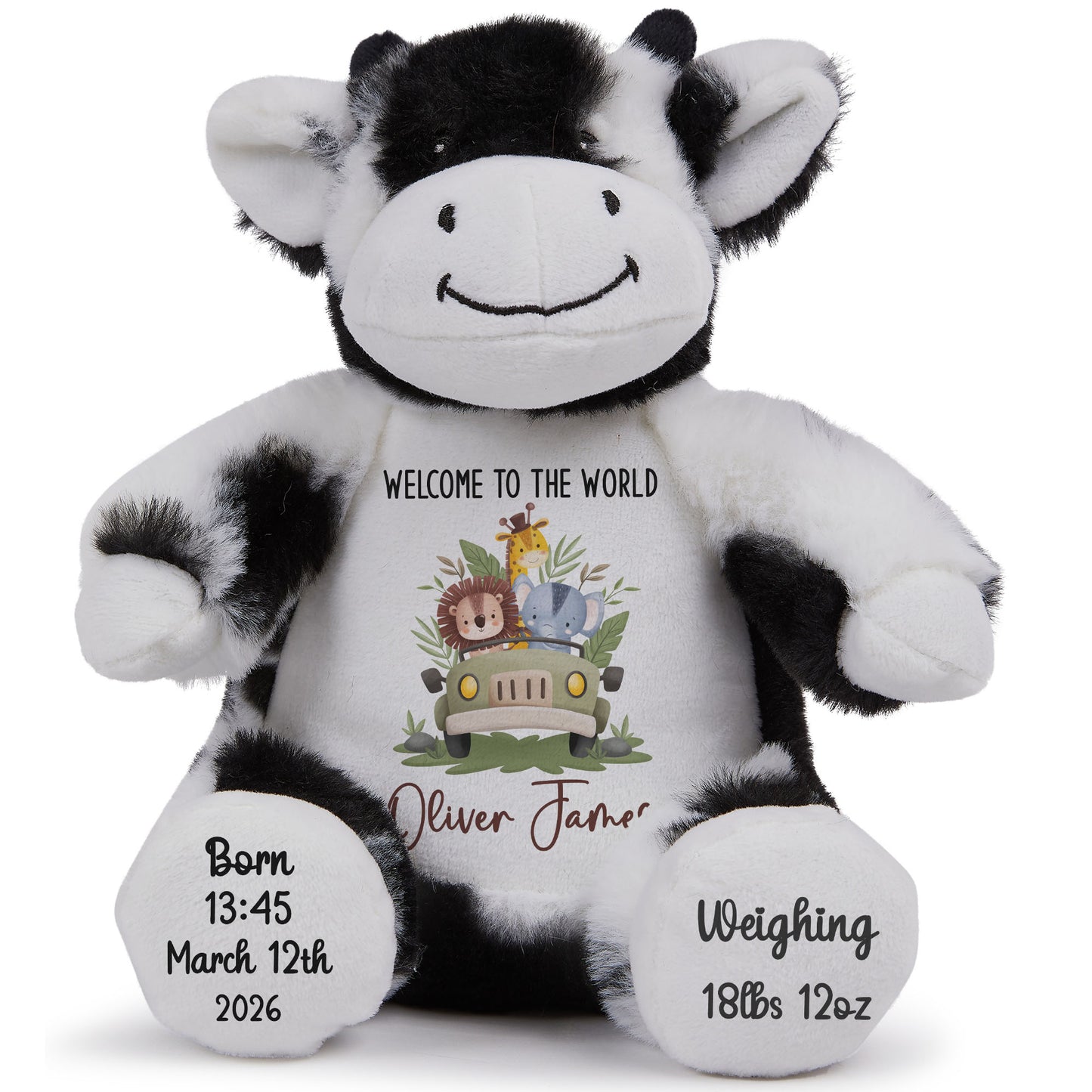 Baby Animal Safari Car New Baby Personalised Teddy Bear
