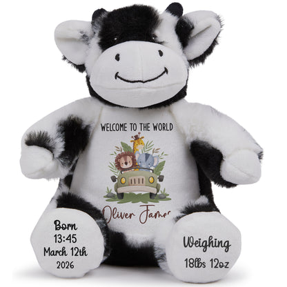 Baby Animal Safari Car New Baby Personalised Teddy Bear