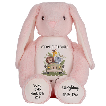 Baby Animal Safari Car New Baby Personalised Teddy Bear