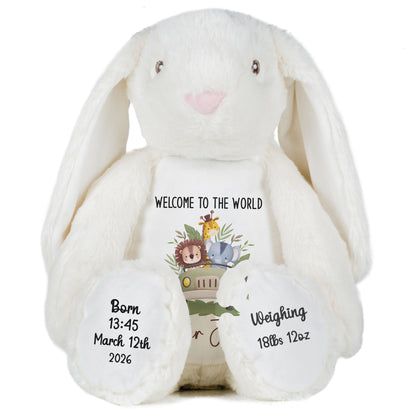Baby Animal Safari Car New Baby Personalised Teddy Bear