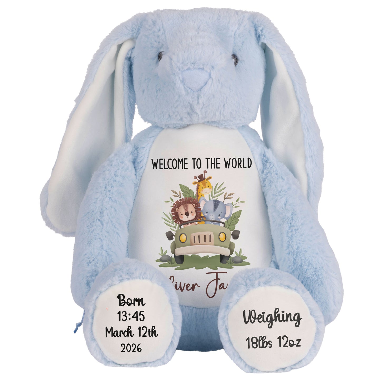 Baby Animal Safari Car New Baby Personalised Teddy Bear