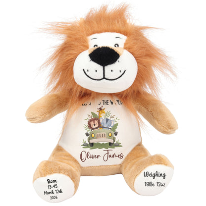 Baby Animal Safari Car New Baby Personalised Teddy Bear