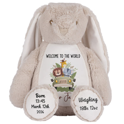 Baby Animal Safari Car New Baby Personalised Teddy Bear