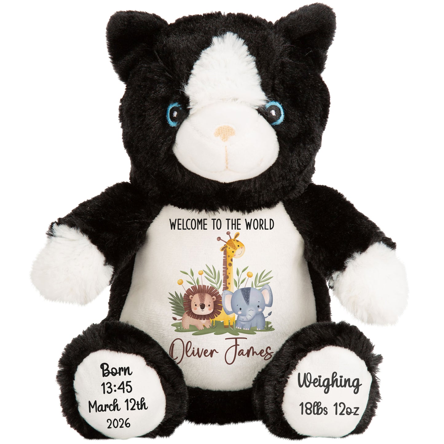 New Baby Jungle Safari Friends Personalised Teddy Bear