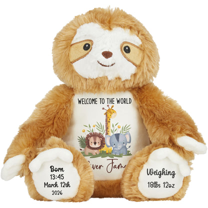 New Baby Jungle Safari Friends Personalised Teddy Bear