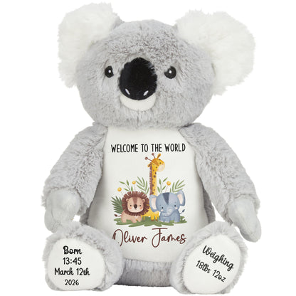 New Baby Jungle Safari Friends Personalised Teddy Bear