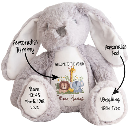 New Baby Jungle Safari Friends Personalised Teddy Bear