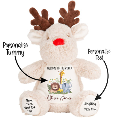 New Baby Jungle Safari Friends Personalised Teddy Bear