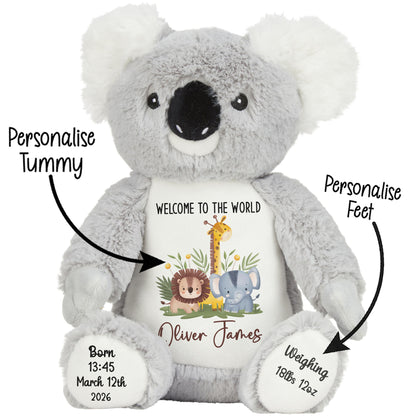 New Baby Jungle Safari Friends Personalised Teddy Bear