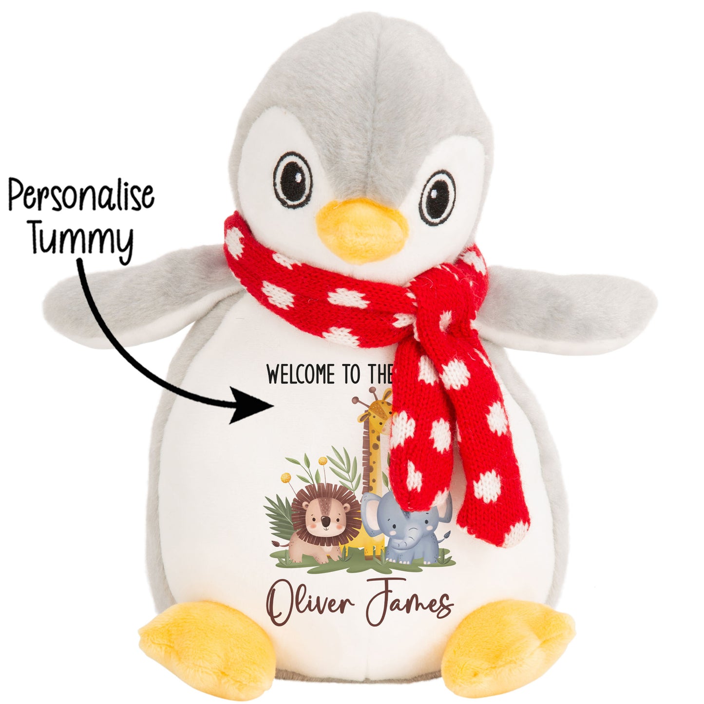 New Baby Jungle Safari Friends Personalised Teddy Bear