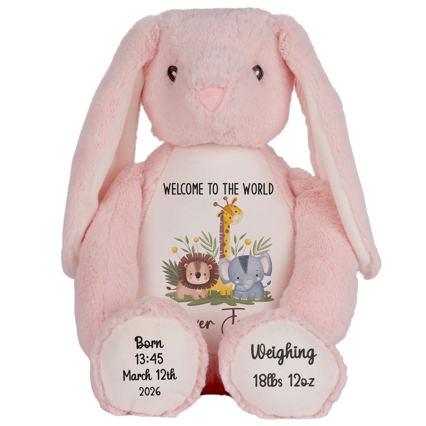 New Baby Jungle Safari Friends Personalised Teddy Bear