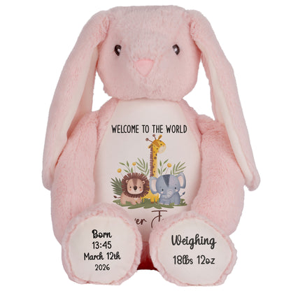 New Baby Jungle Safari Friends Personalised Teddy Bear