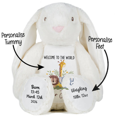 New Baby Jungle Safari Friends Personalised Teddy Bear