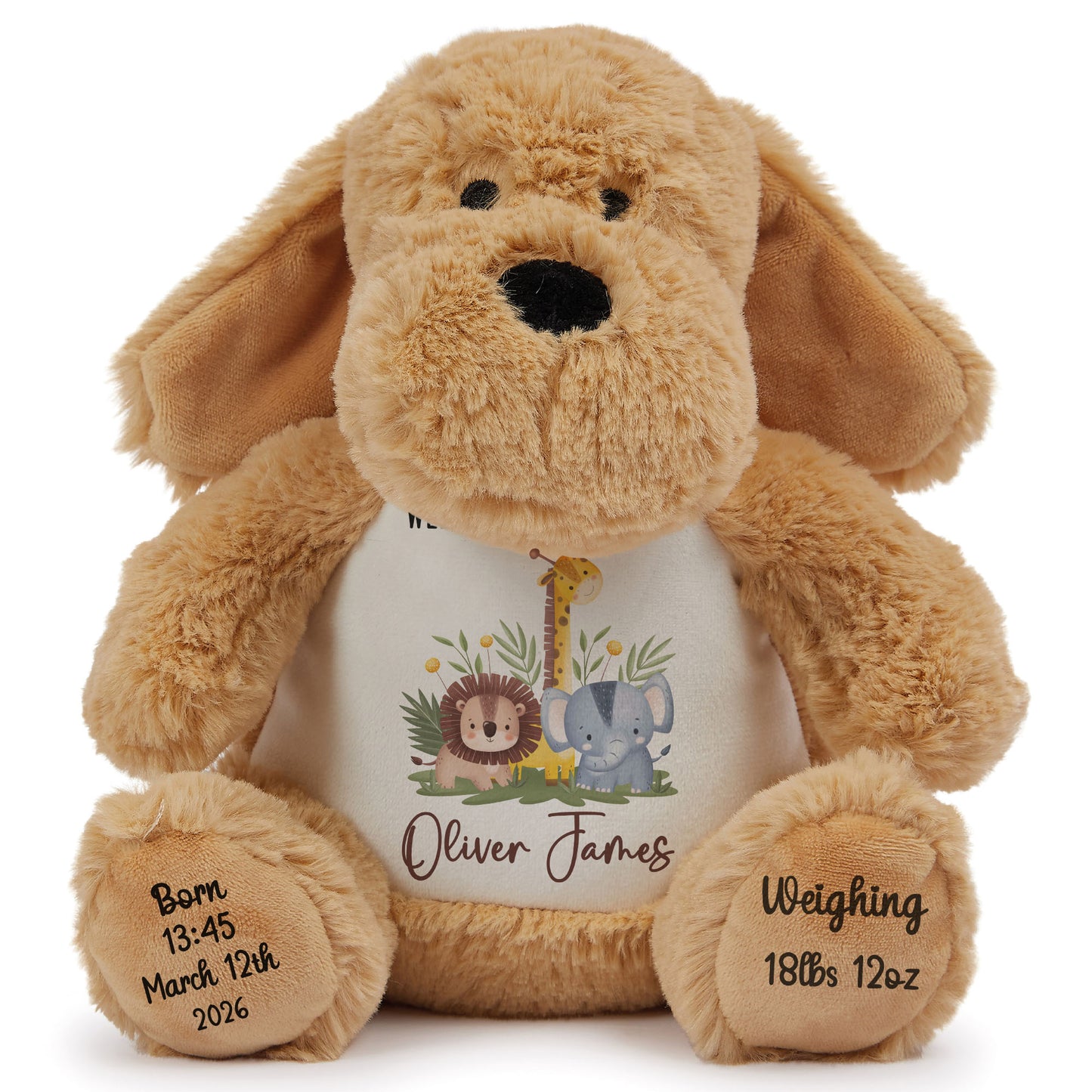 New Baby Jungle Safari Friends Personalised Teddy Bear