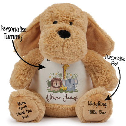 New Baby Jungle Safari Friends Personalised Teddy Bear
