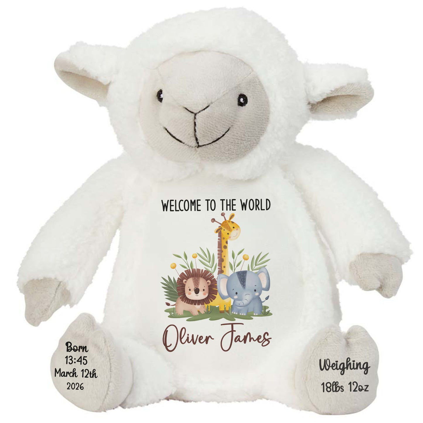 New Baby Jungle Safari Friends Personalised Teddy Bear