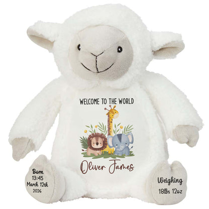 New Baby Jungle Safari Friends Personalised Teddy Bear