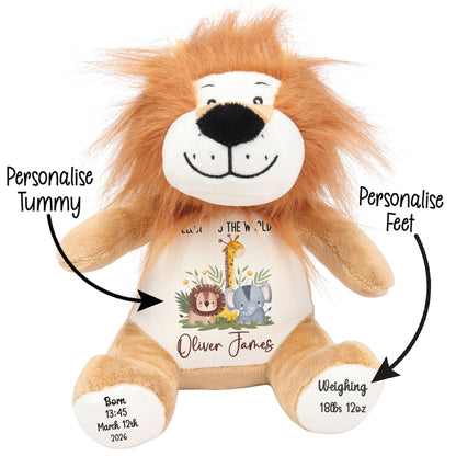 New Baby Jungle Safari Friends Personalised Teddy Bear