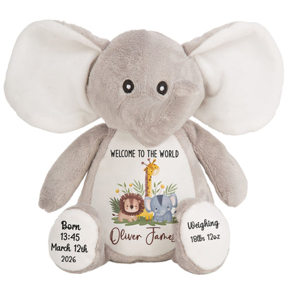 New Baby Jungle Safari Friends Personalised Teddy Bear
