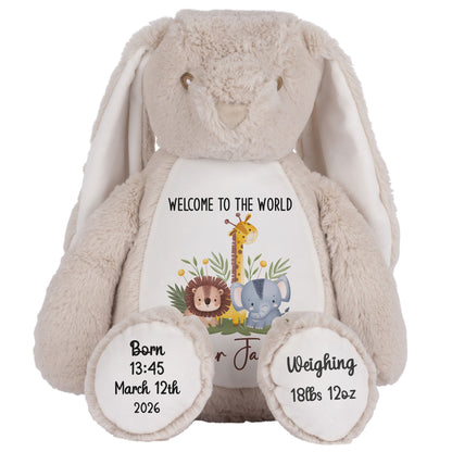 New Baby Jungle Safari Friends Personalised Teddy Bear