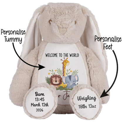 New Baby Jungle Safari Friends Personalised Teddy Bear