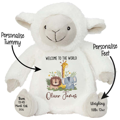 New Baby Jungle Safari Friends Personalised Teddy Bear