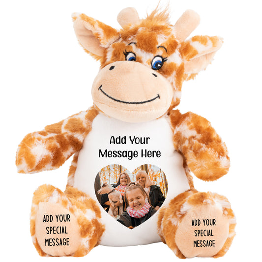 Design a Personalised Giraffe Teddy – Add Your Photo, Name or Message