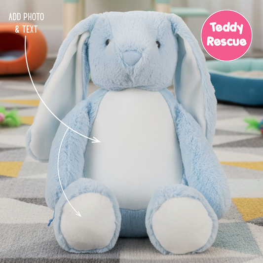 Personalised Large Blue Bunny Teddy